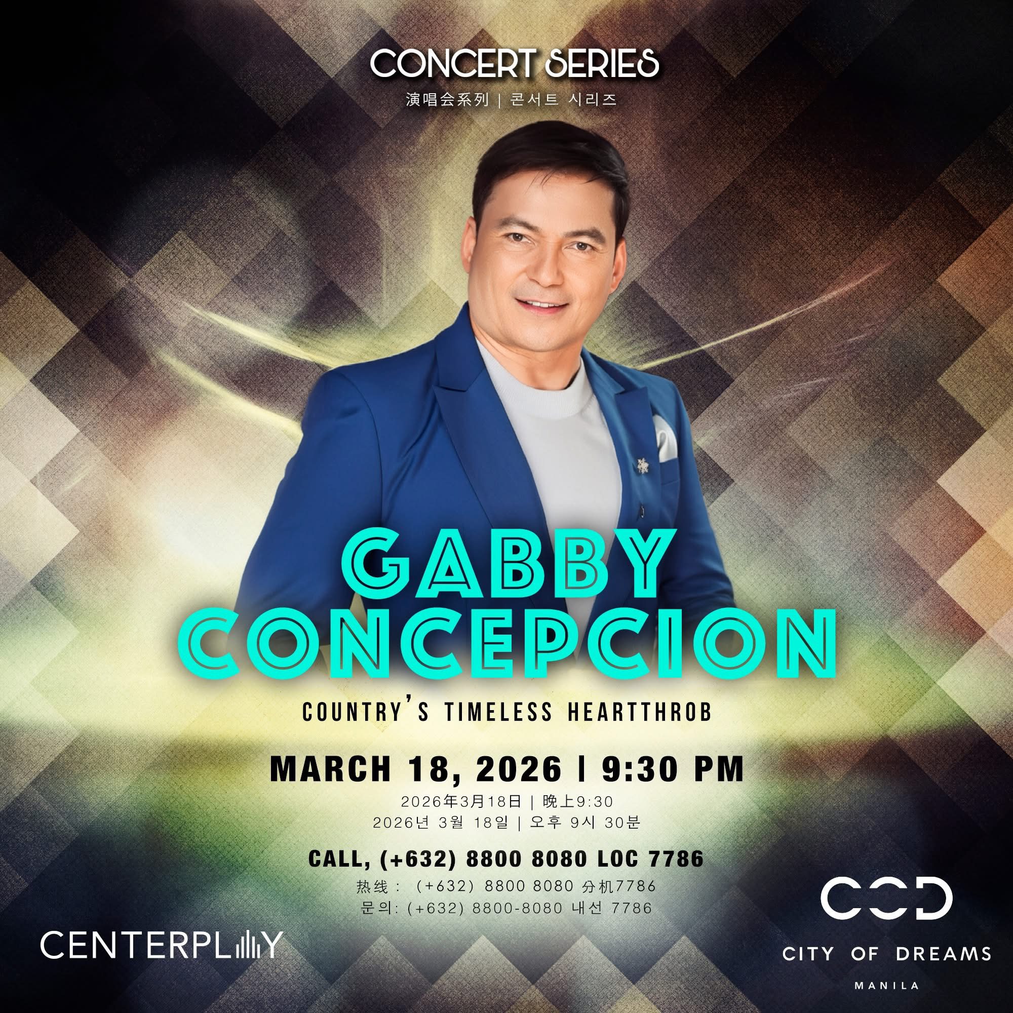City of Dreams Manila’s March dual concerts spark summer nostalgia: Gabby Concepcion at Centerplay, and “The Golden Sound of the Platters” at the Grand Ballroom!