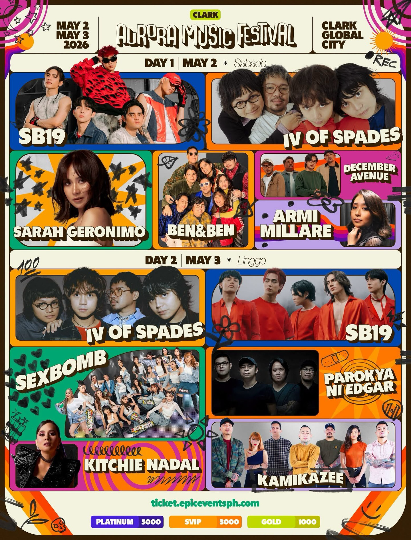 Aurora Music Festival Turns 5: SB19, IV OF SPADES, SARAH GERONIMO AND SEXBOMB Lead Massive 2026 Clark Lineup!