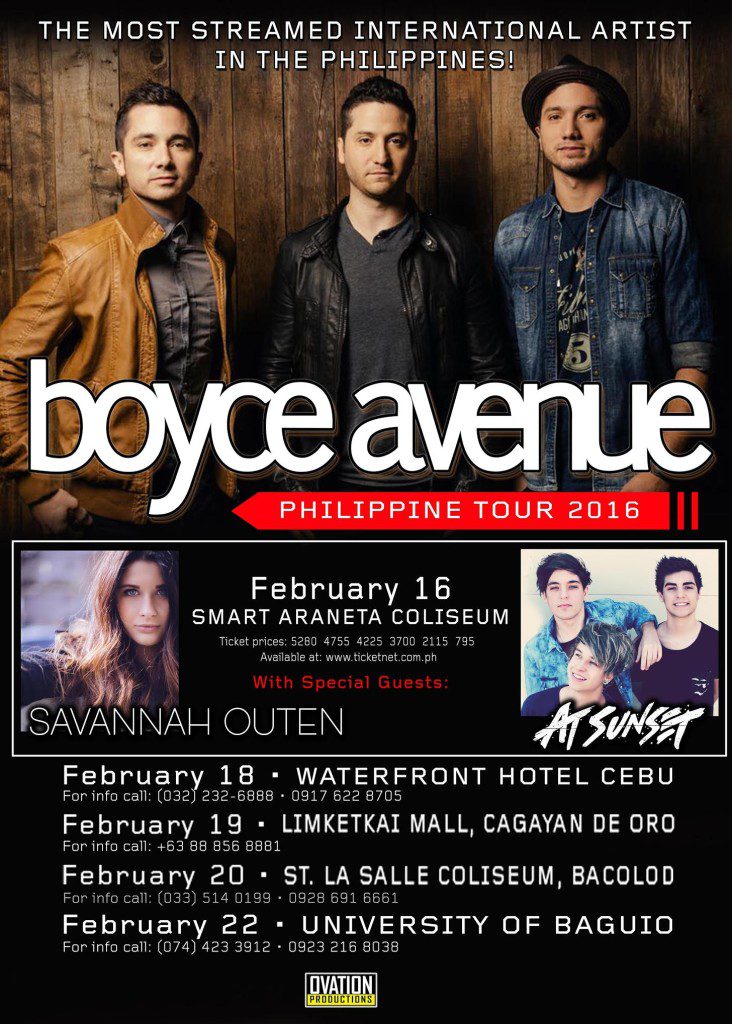 Boyce Avenue 2016 Philippine Tour