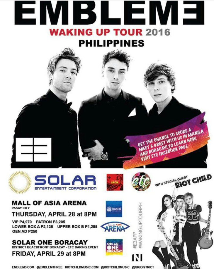 Emblem3 Live in Manila and Boracay Cancelled
