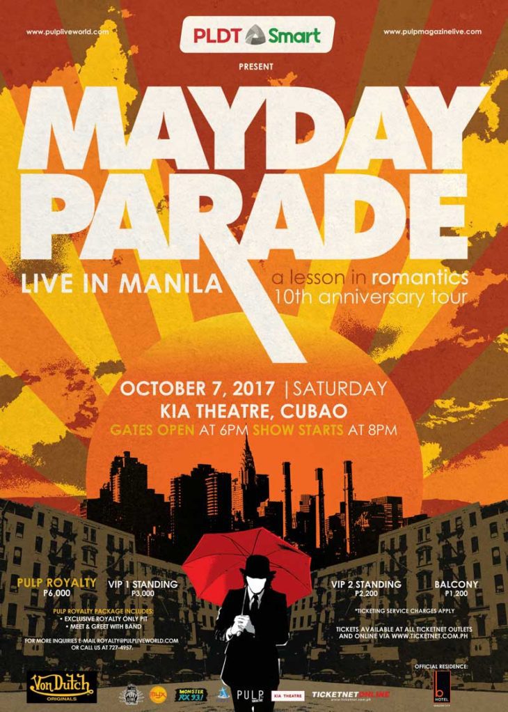 Mayday Parade to Celebrate the 10th Anniversary of Debut Record “A Lesson in Romantics” with Manila Fans