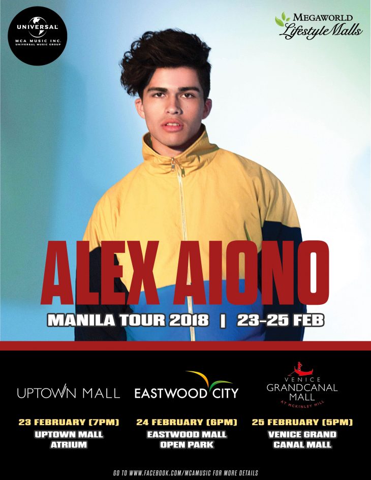 Alex Aiono Manila Tour 2018