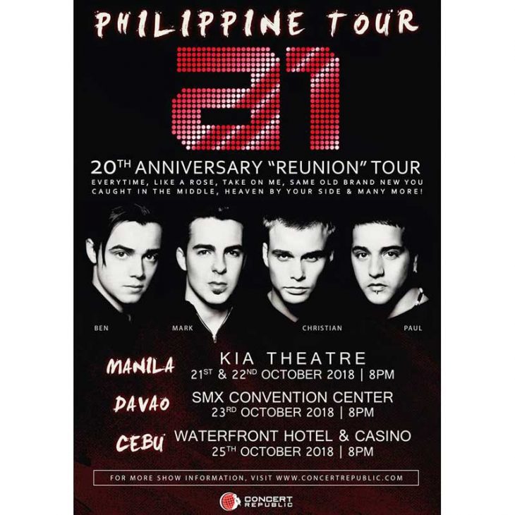 A1 Live in Manila, Davao and Cebu 2018