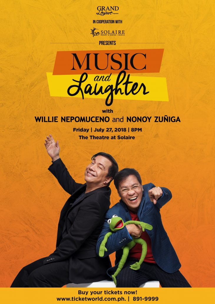 Willie Nepomuceno and Nonoy Zuñiga to Headline “Music and Laughter” at the Theatre at Solaire this July