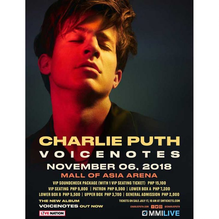 Charlie Puth Live in Manila 2018 Cancelled