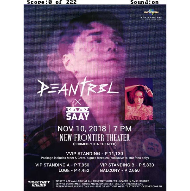DEAN and SAAY Live in Manila 2018