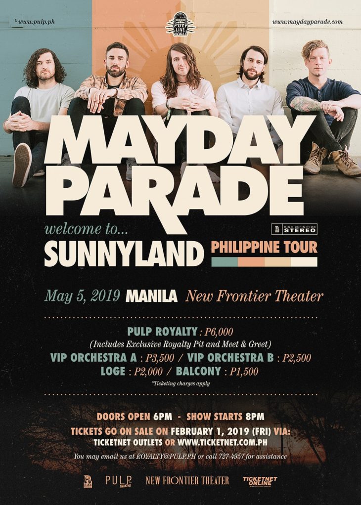Mayday Parade Live in Manila and Cebu 2019