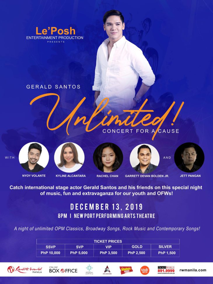 Gerald Santos Headlines “Unlimited, A Concert For A Cause” This December
