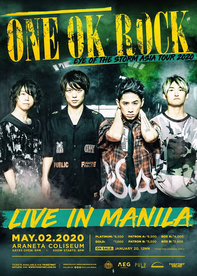 ONE OK ROCK Live in Manila 2020 Postponed