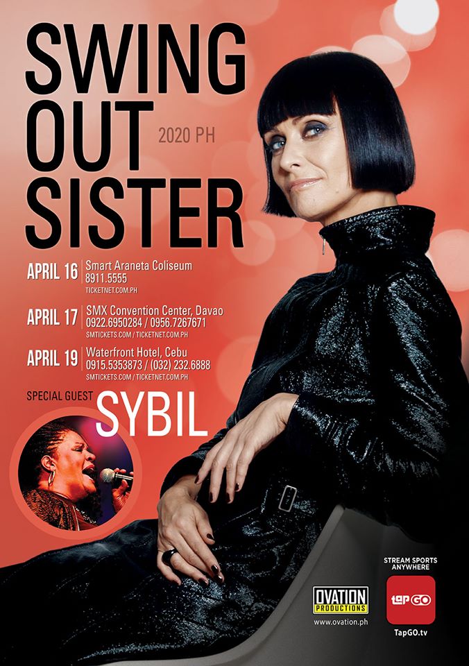 Swing Out Sister Live in Manila, Davao and Cebu 2020 Postponed
