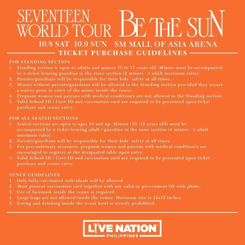 be the sun tour schedule