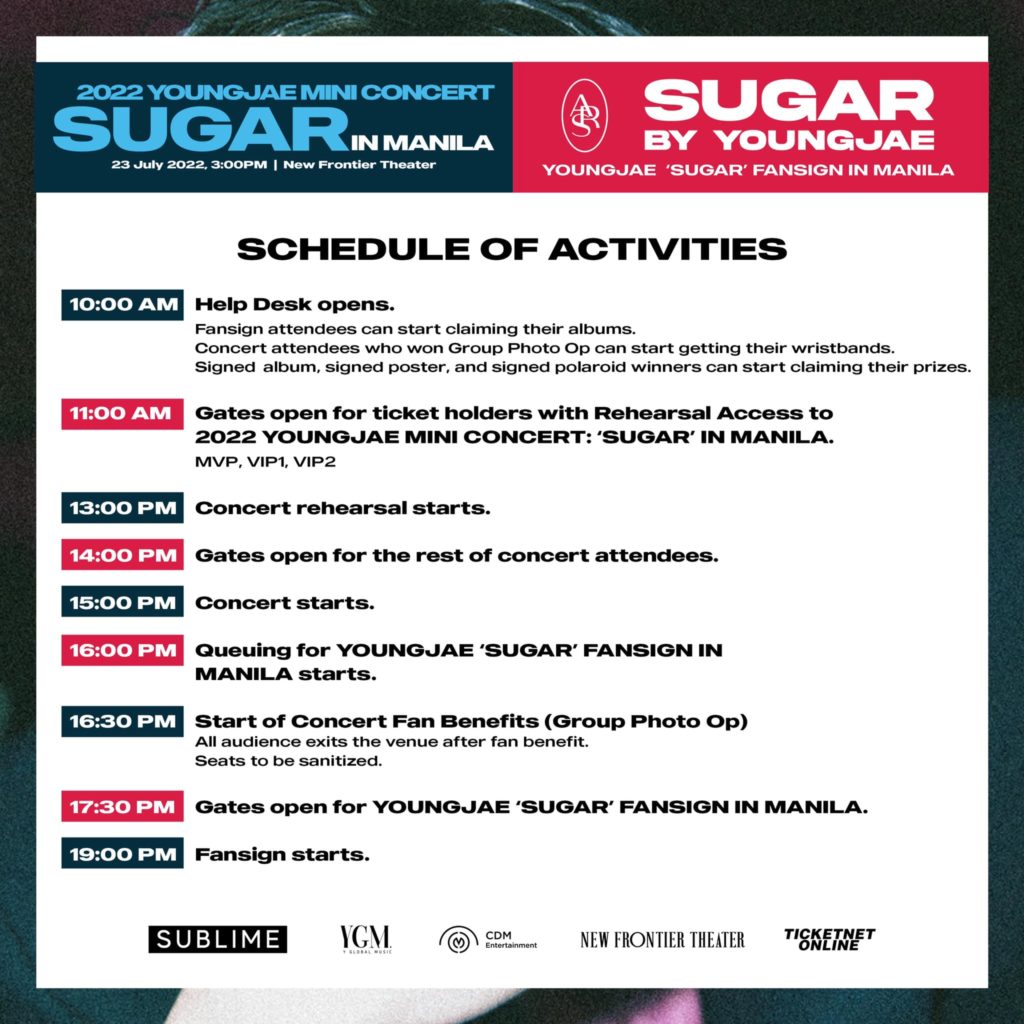 Schedule of Activities Youngjae