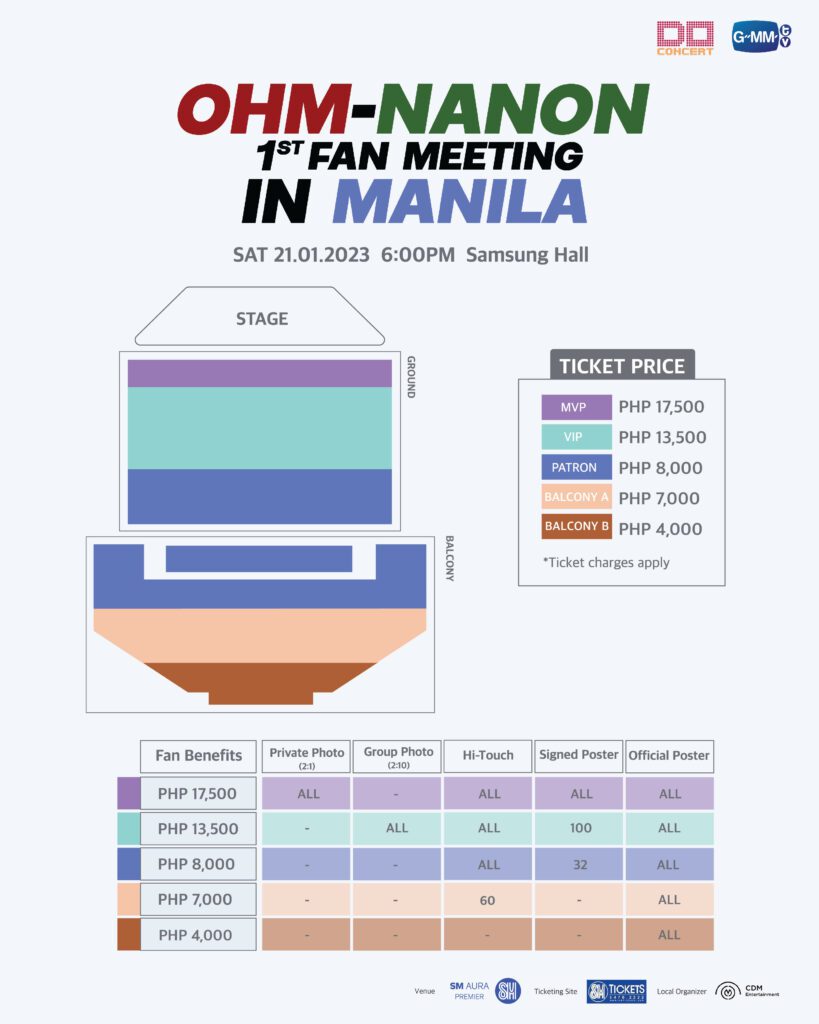 Ohm-Nanon 1st Fan Meeting in Manila seat plan