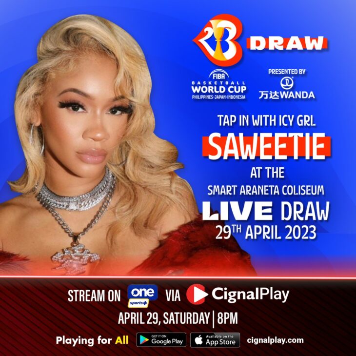 Saweetie to Headline FIBA World Cup Draw with Electrifying Performance at the Smart Araneta Coliseum on April 29, 2023, Celebrating her Filipino Roots