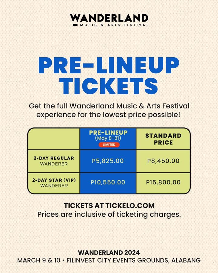 Wanderland 2024's prelineup tickets are now on sale