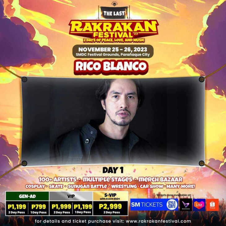 RICO BLANCO TO IGNITE THE LAST RAKRAKAN FESTIVAL ON DAY 1!
