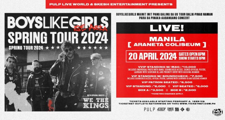 BOYS LIKE GIRLS Makes Philippine Concert Comeback this April
