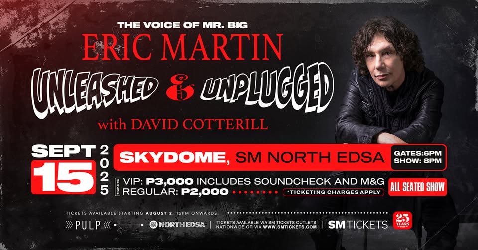 Eric Martin to Bring the Music of Mr. Big Back to the Philippine Concert Stage