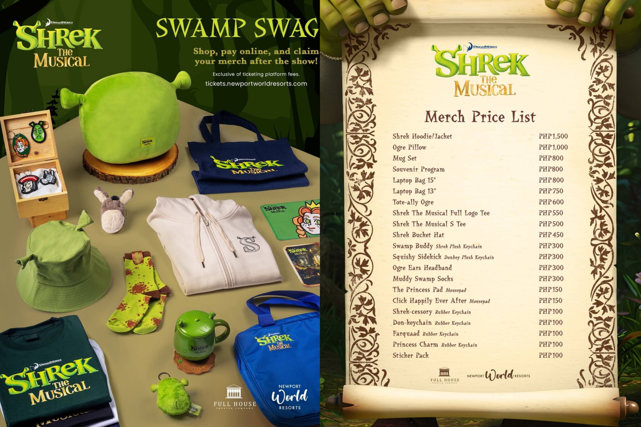 Grab these ogre-approved merch from Shrek The Musical