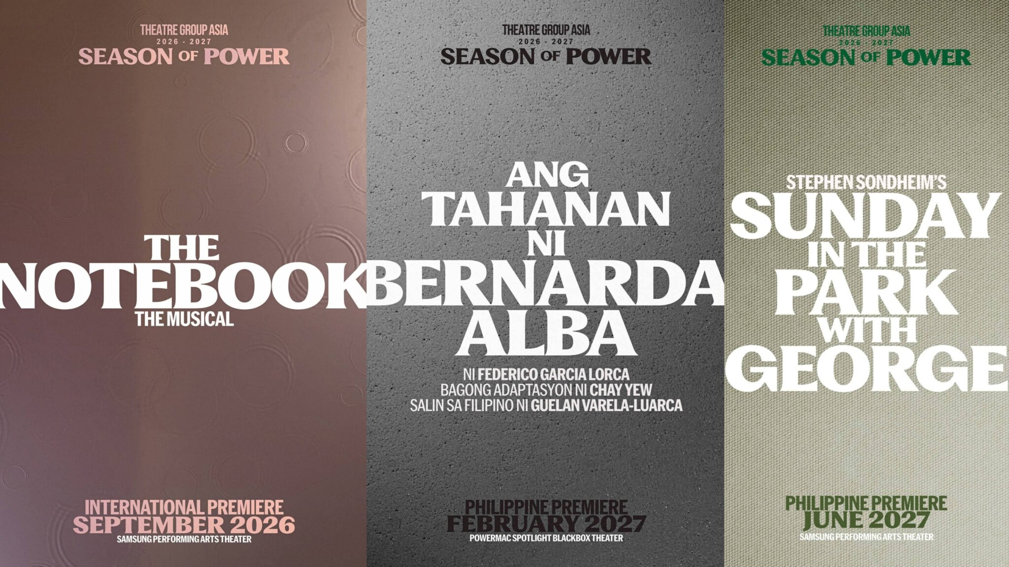 THEATRE GROUP ASIA (TGA) ANNOUNCES POWERFUL 2026-27 LINEUP