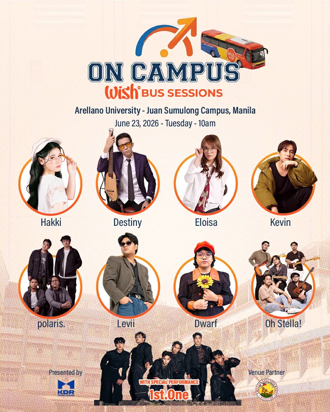 Wish 107.5 Brings “On Campus” Tour to Arellano University Manila Featuring KDR MusicHouse Artists