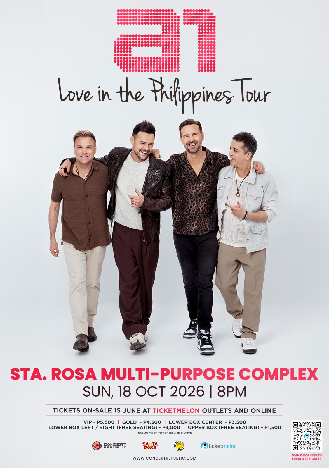 A1 Expands “Love in the Philippines Tour 2026” with Third Show in Santa Rosa Laguna!