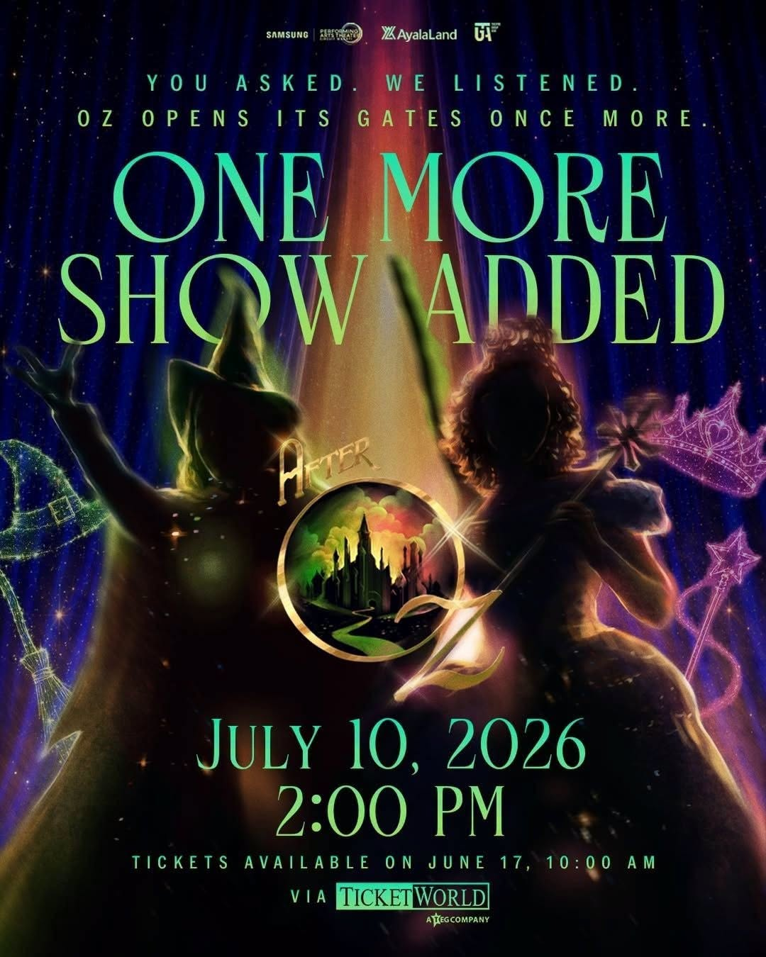 AFTER OZ ANNOUNCES ADDITIONAL SHOW!